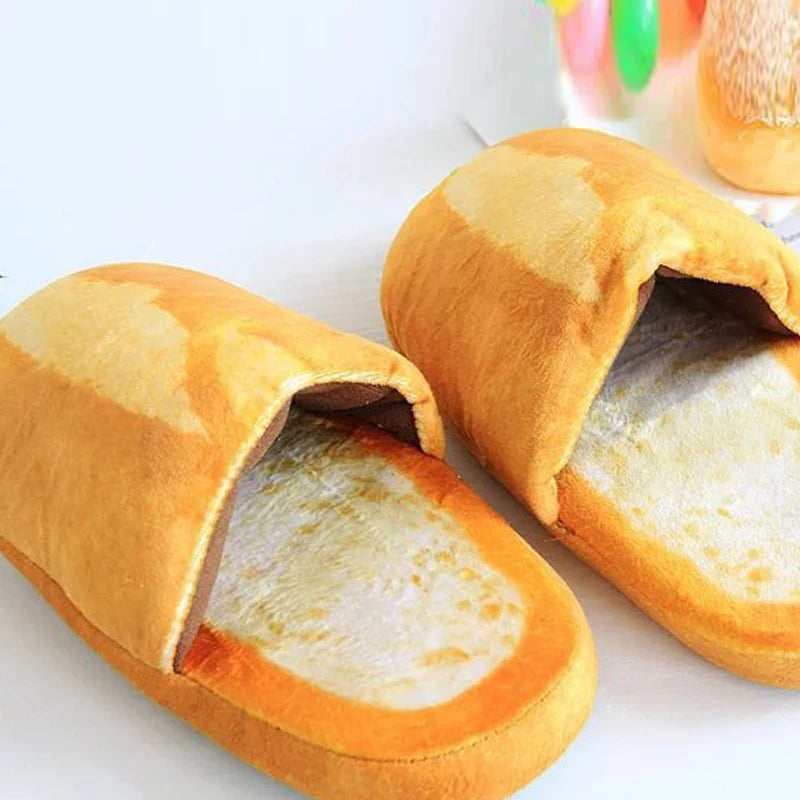 Women's Bread Plush Slippers | Soft Non-Slip Indoor Winter Shoes