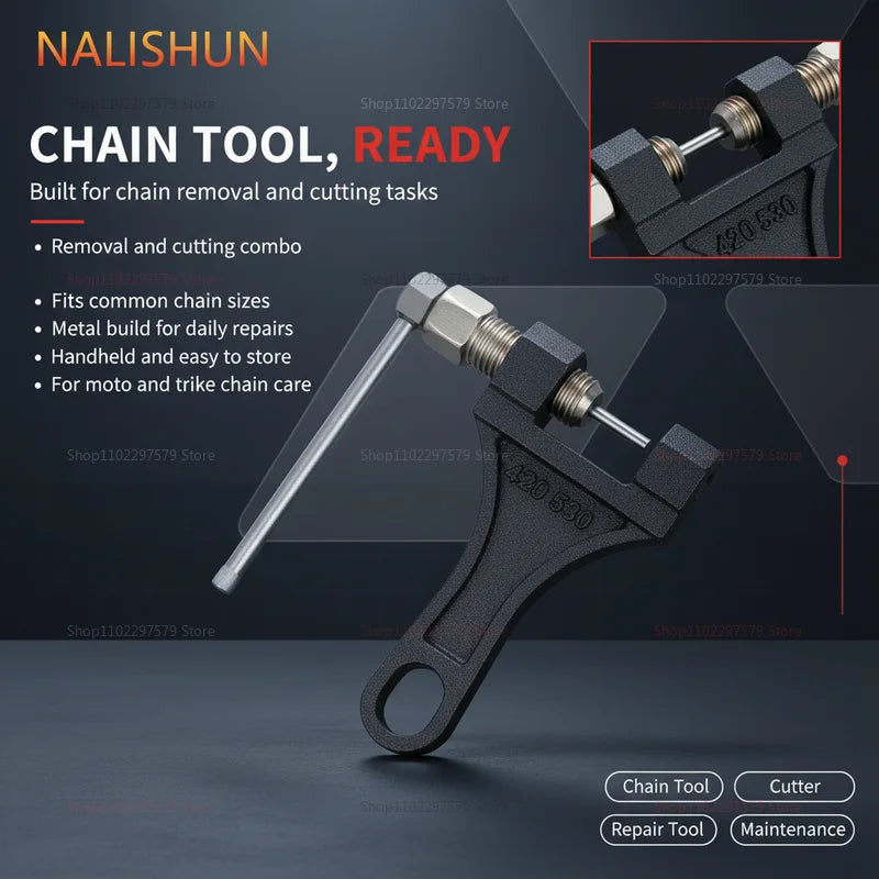 Motorcycle Chain Breaker Chain Link Removal Separator Motor Chain Breaker Riveting Tool 420-530 Motorcycle Parts Repair Tool Peaceful Pleasures Health and Wellness