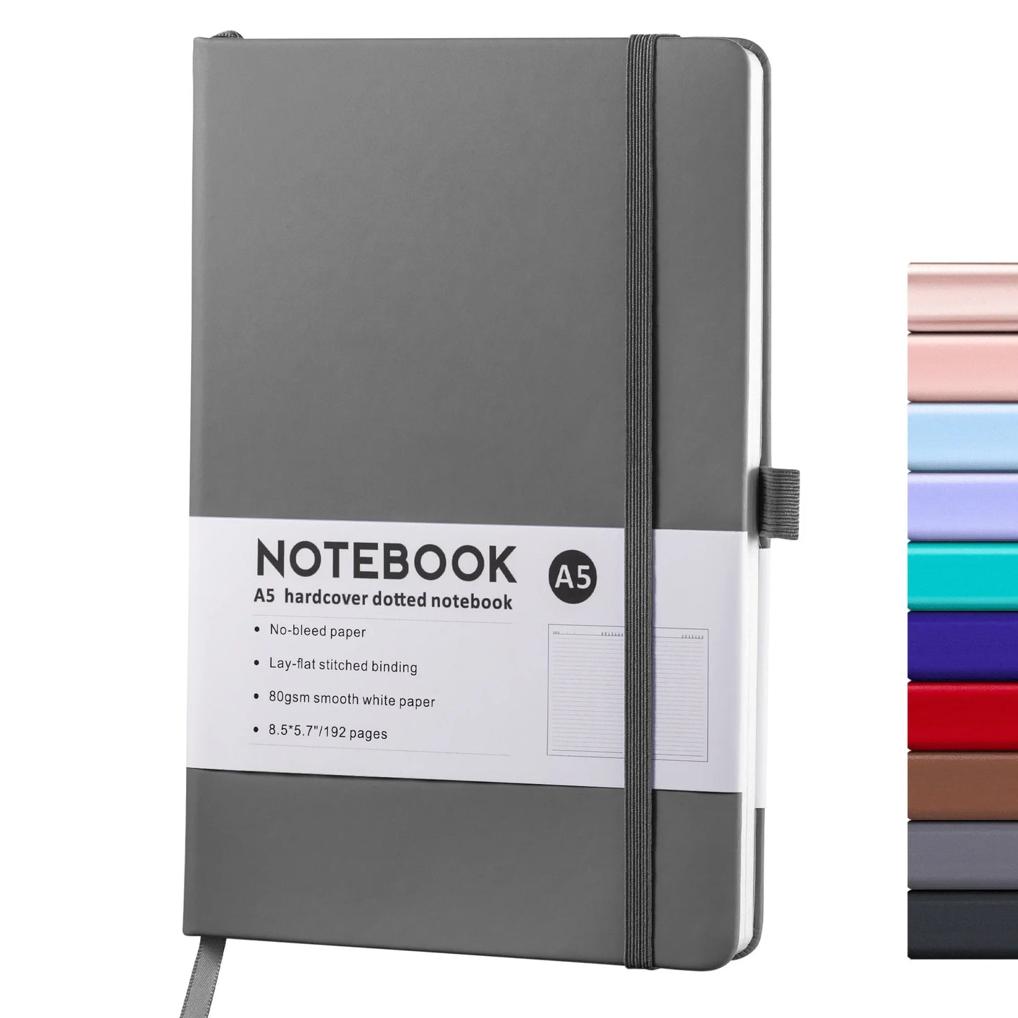 Hardcover A5 A6 Notebook Elastic Band PU Leather Journal Office