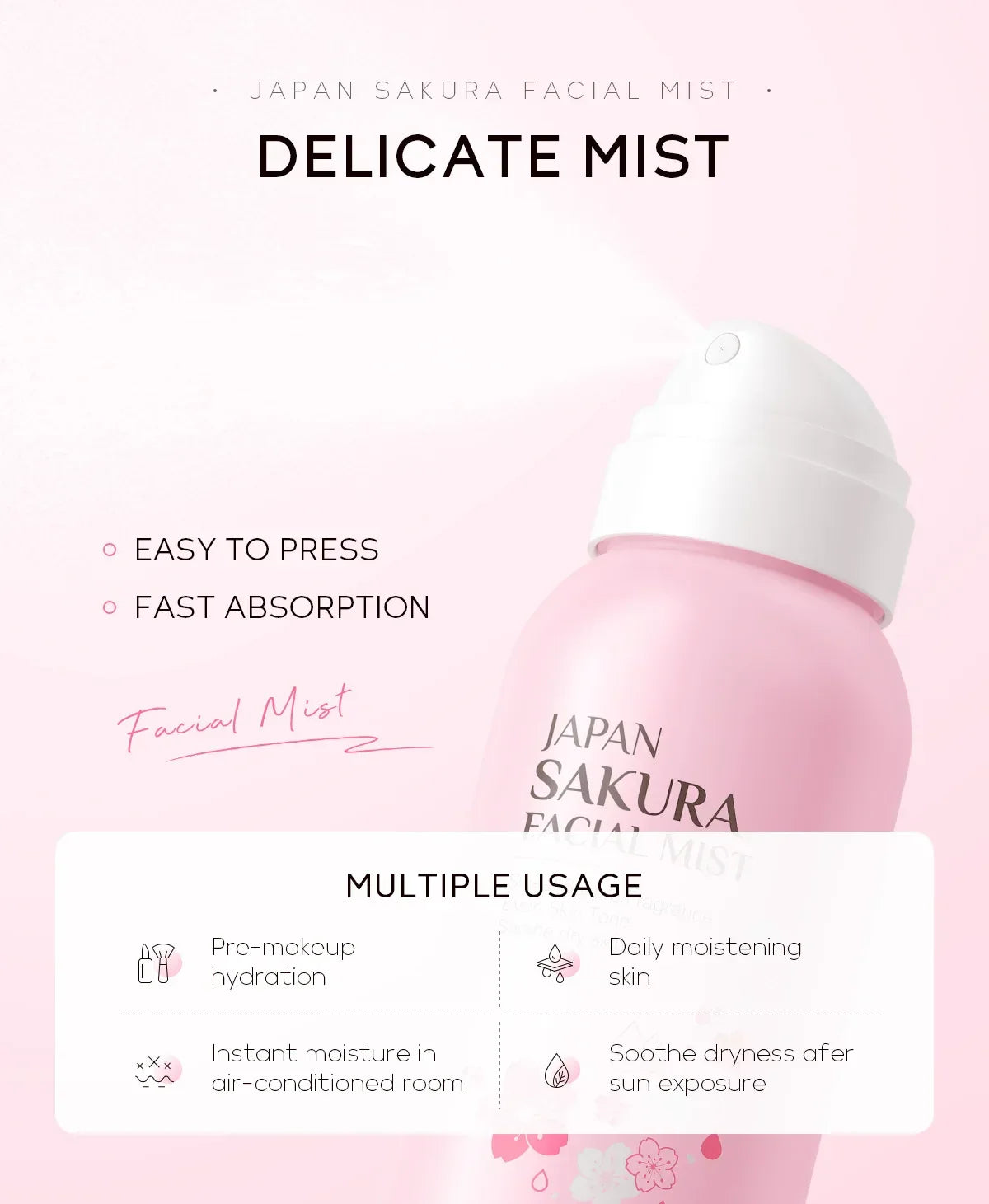 LAIKOU Sakura Brightening Facial Mist & Toner 100ml Peaceful Pleasures Health and Wellness