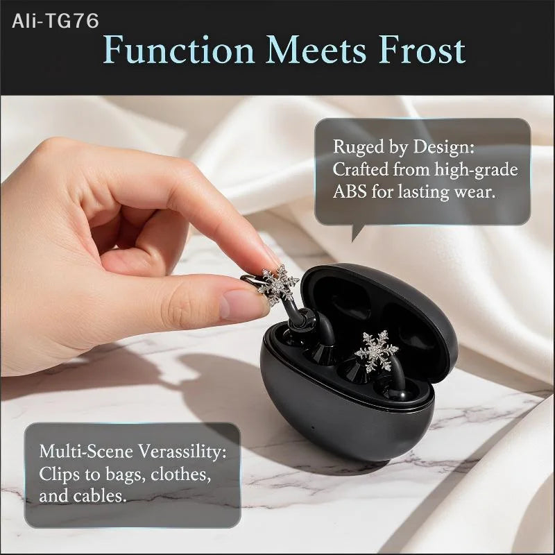 Snowflake CZ Earbud Charms – Clip-On Headphone Accessories