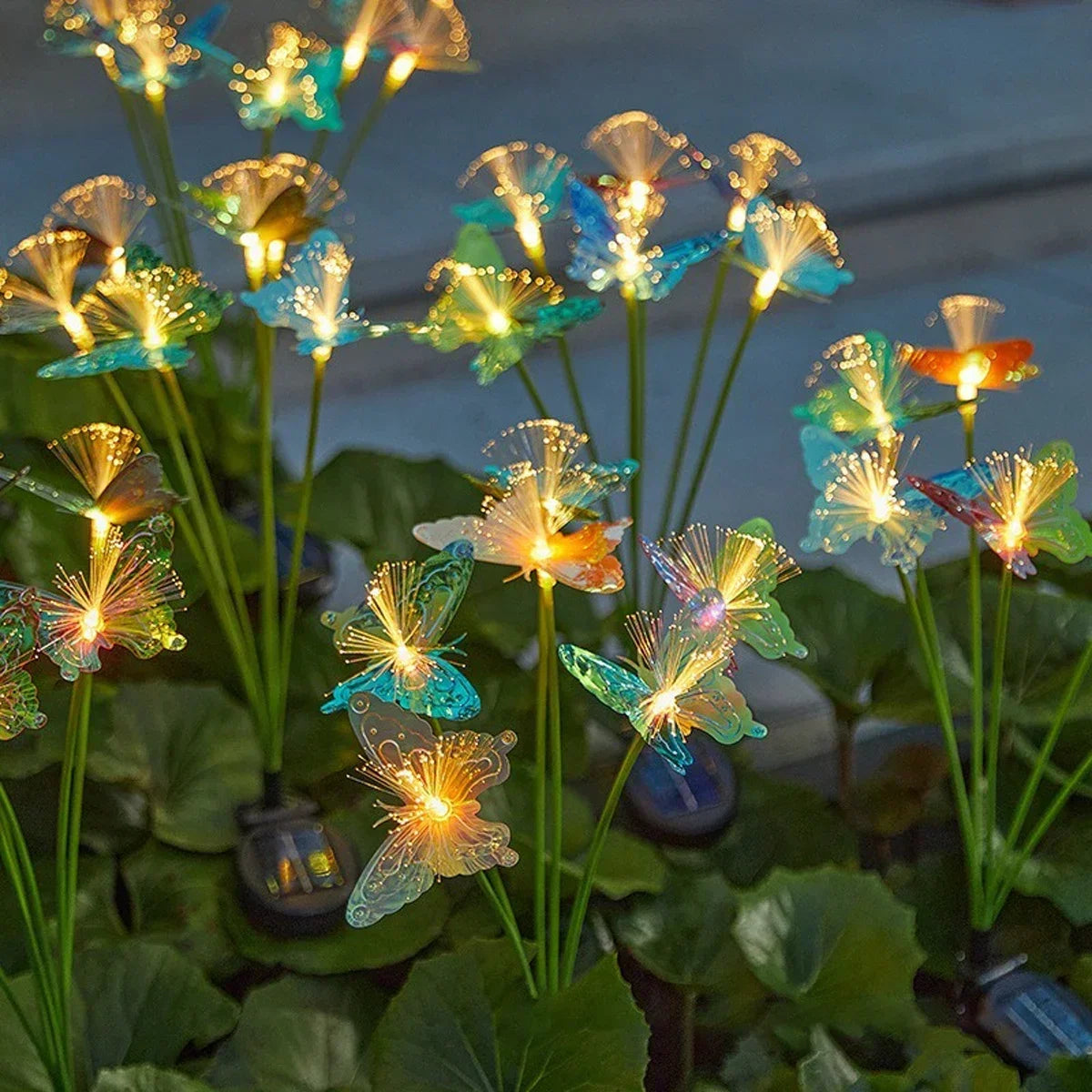 Solar Butterfly Fiber Optic Garden Light – IP65 Waterproof 6 LED