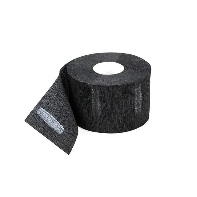 100-Pack Disposable Barber Neck Strips – White & Black Roll