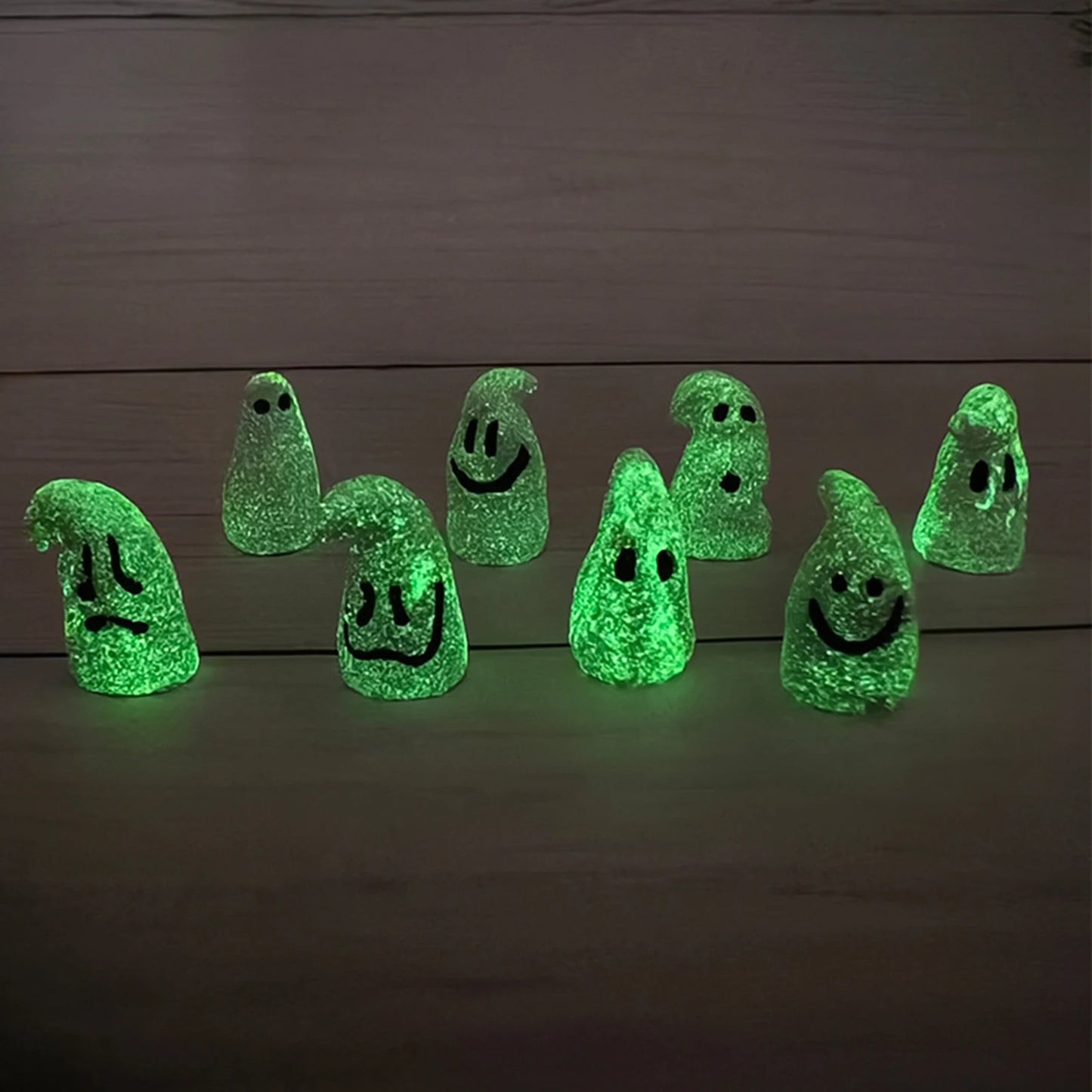 8-Pack Halloween Mini Ghost Resin Figurines | Glow Ornaments Halloween Figurines Peaceful Pleasures Health and Wellness