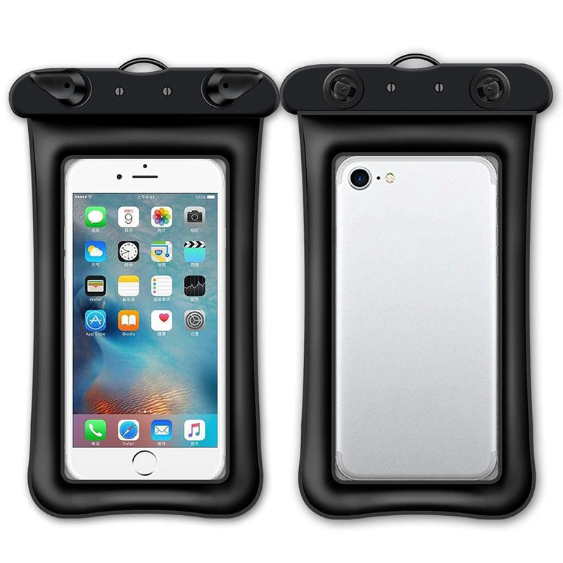 mobile phone bag waterproof phone pouch for swimming bag smartphone pouch underwater phone case phone cover waterproof pack Peaceful Pleasures Health and Wellness Black