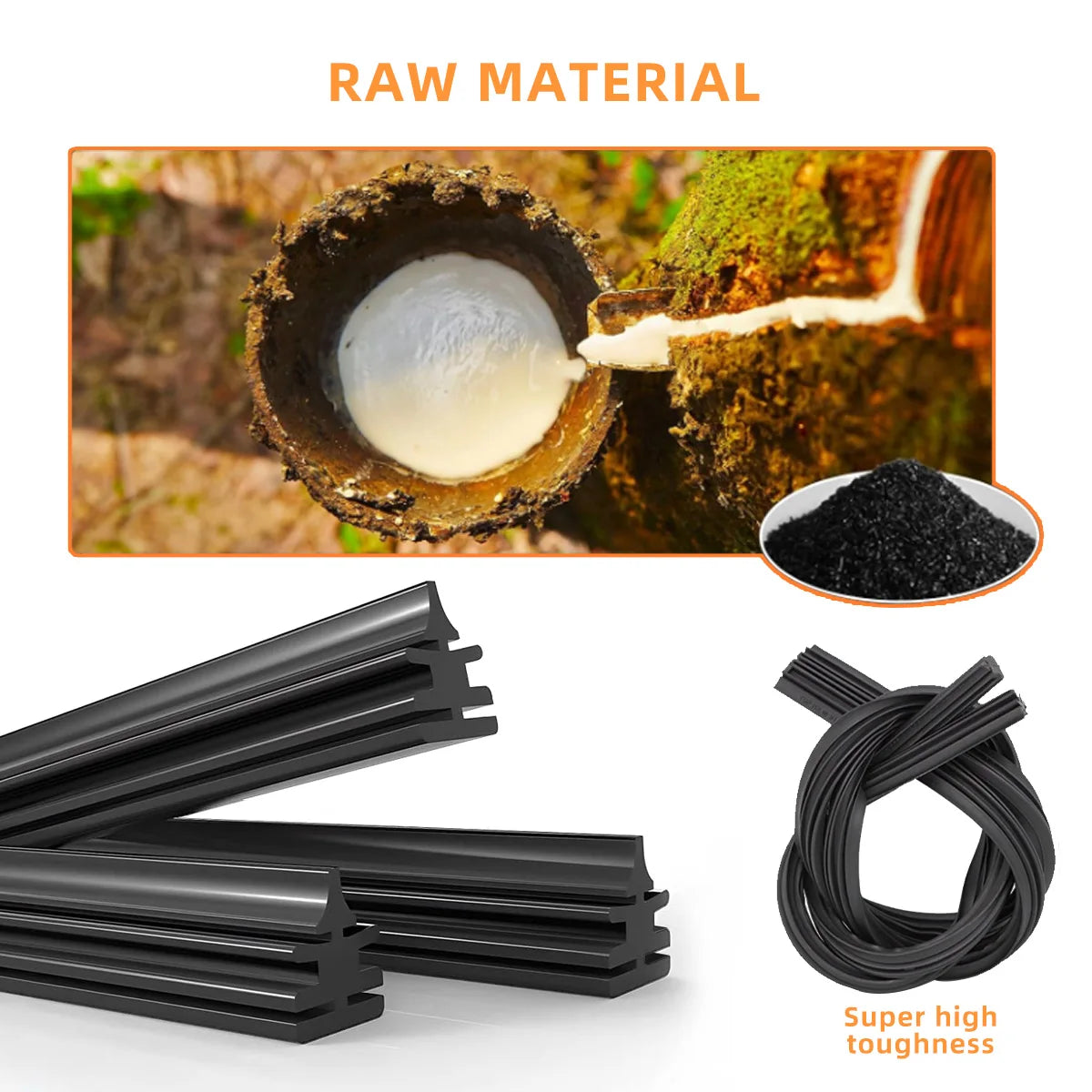 Universal Boneless Wiper Rubber Refill Strip 14" to 32" Peaceful Pleasures Health and Wellness