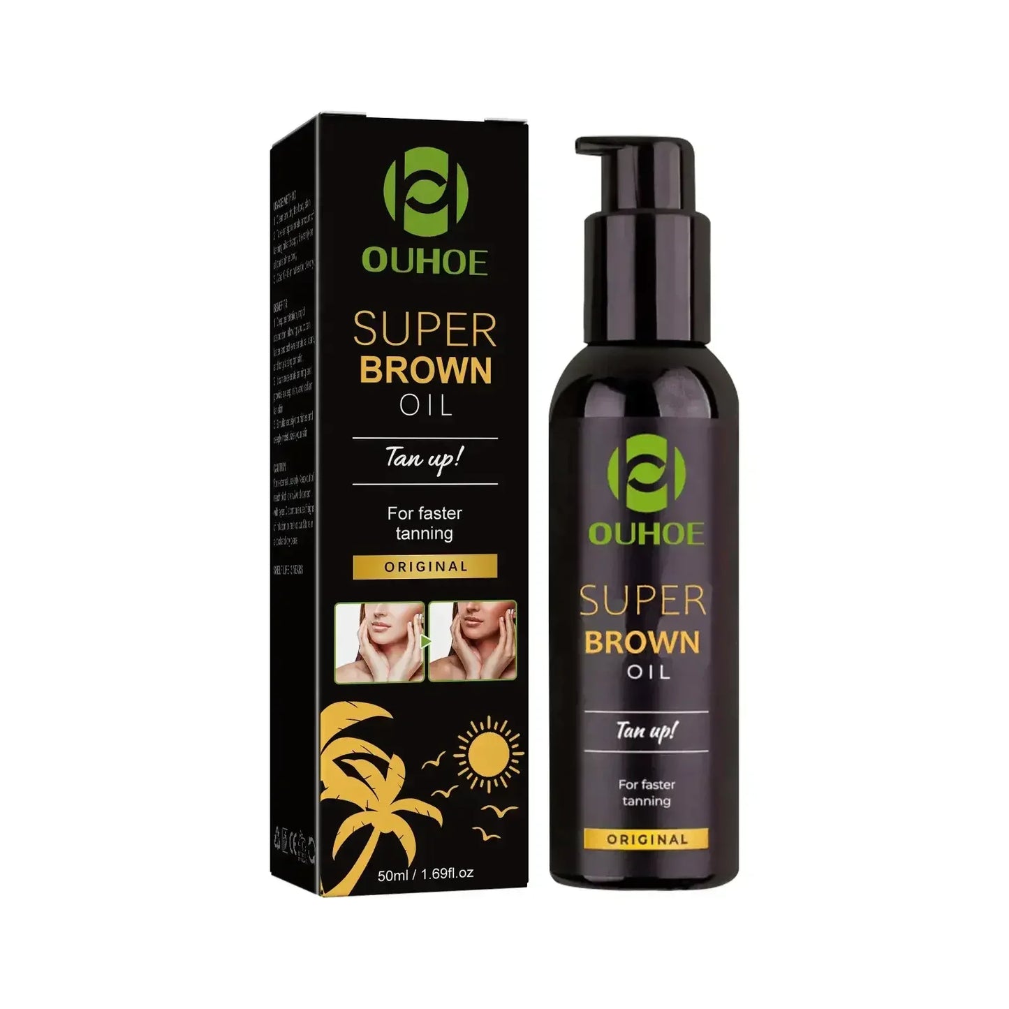 Natural Self Tanning Oil – Body Bronzer & Tanning Booster 50ml Peaceful Pleasures Health and Wellness 50ml Boxed