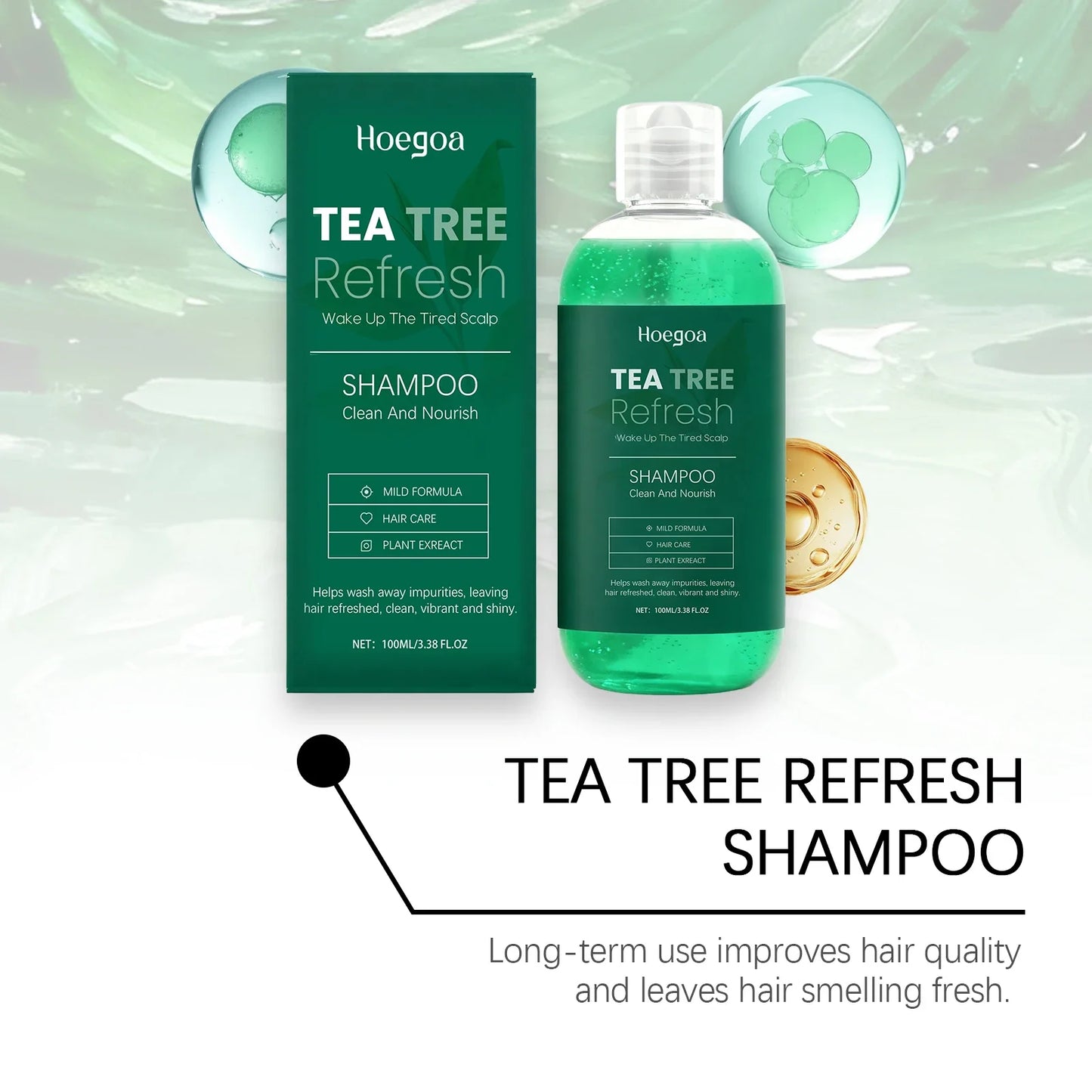 HOEGOA Tea Tree Oil Shampoo – Deep Clean & Anti-Dandruff 100ml