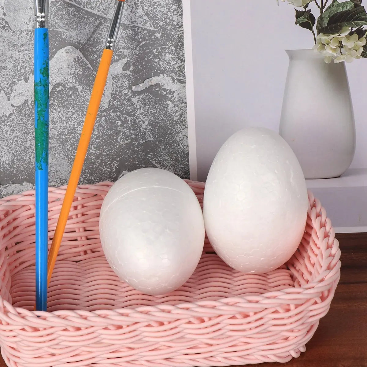 50Pcs Egg Foam White 3Cm Painting DIY Easter Craft Decoration Festival Home Use Egg Foam Painting Crafts Eggs Decoration Peaceful Pleasures Health and Wellness