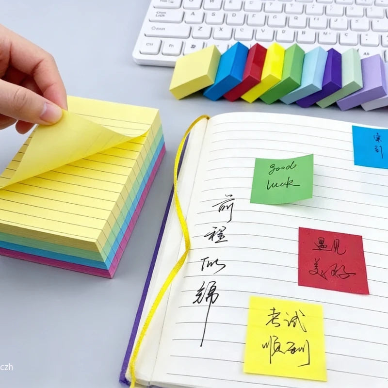11-Pack Fluorescent Sticky Note Pads | Colorful Memo Pad Set