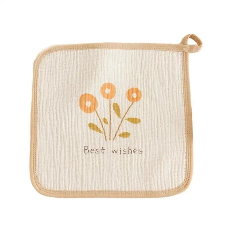 4-Layer Cotton Baby Washcloth | Soft Absorbent Crepe Towel
