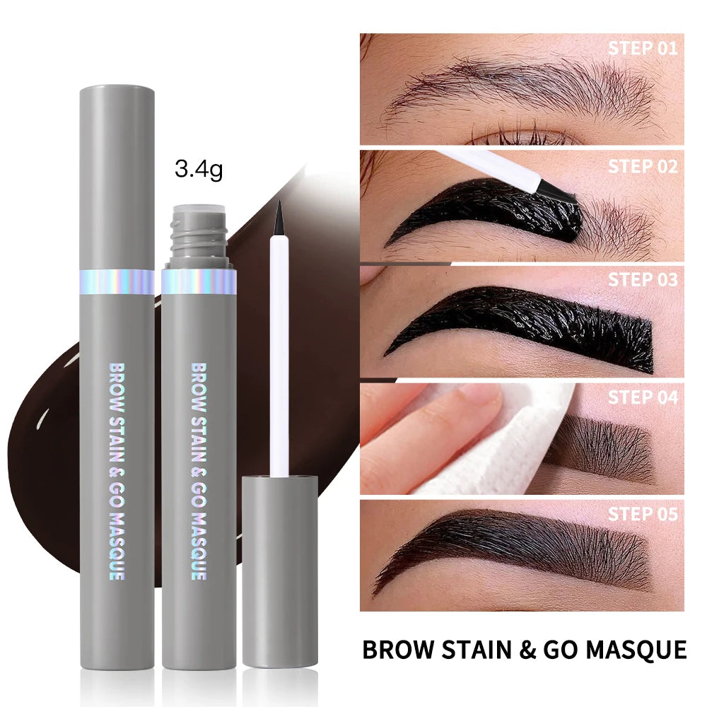 Brow Stain & Go Masque Long Lasting Eye Brow Tint Transfer Proof and Smudge Proof Eyebrow Tint Stain Waterproof Makeup Cosmetic Peaceful Pleasures Health and Wellness