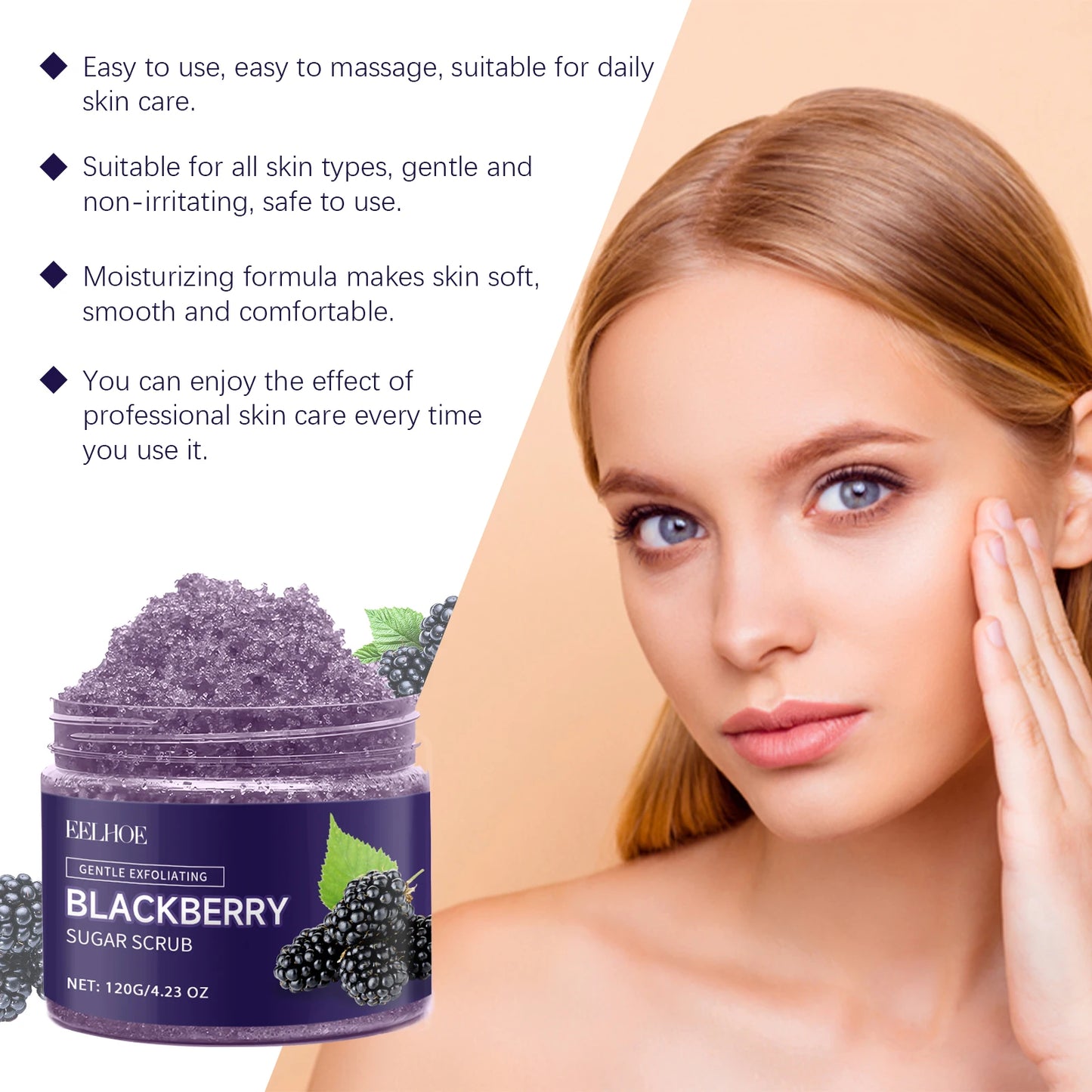 Blackberry Sugar Body Scrub Effectively Removes Dead Skin Restores Smooth Delicate Skin Deep Moisturizing Exfoliating Body Scrub Peaceful Pleasures Health and Wellness