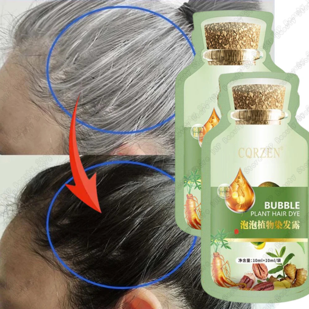 Pure Natural Herbal Hair Dye Shampoo 5 Minutes Change Hair Color Non-irritating Repair Gray White Fashion Hair Care Women Men Peaceful Pleasures Health and Wellness