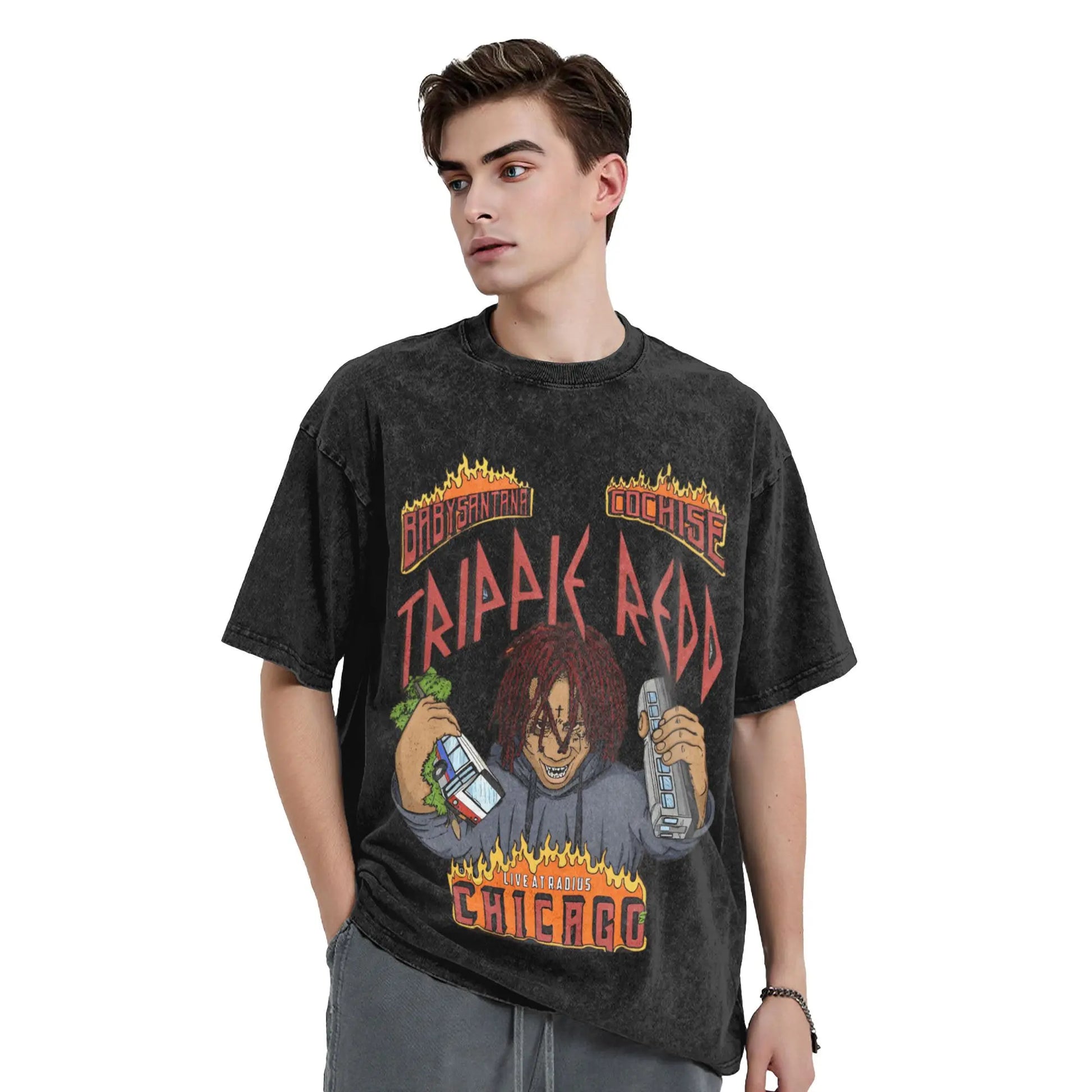 Trippies T-Shirt Redds Rapper Fashion T Shirts Short Sleeve Vintage Tshirt Summer Cotton O Neck Plus Size Tees Peaceful Pleasures Health and Wellness