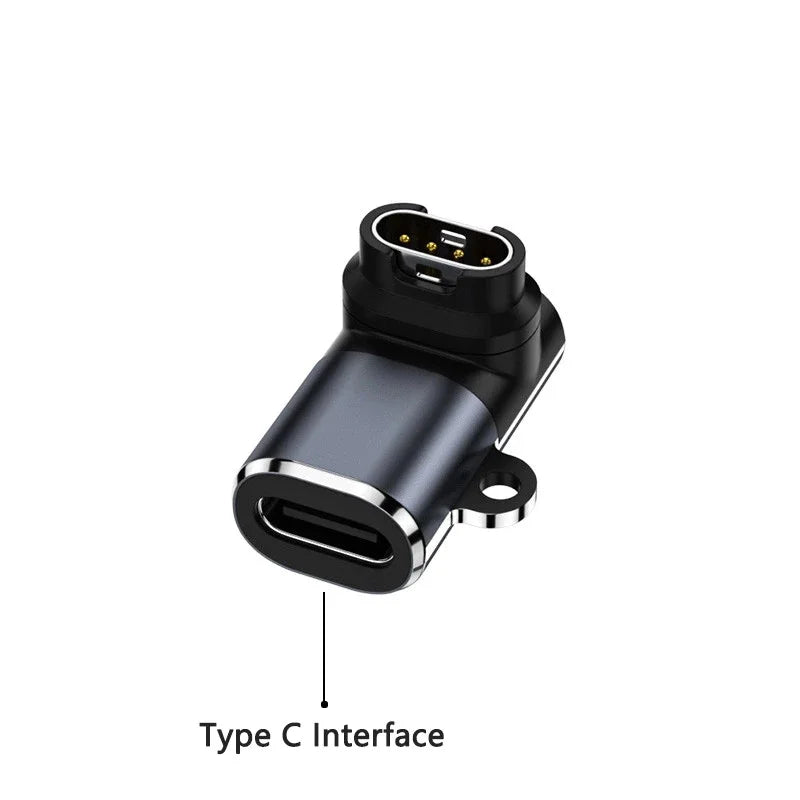 USB-C to 4-Pin Charger Adapter for Garmin Fenix & Venu Peaceful Pleasures Health and Wellness For Type C 90 bend