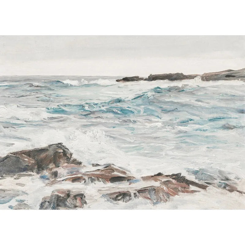 Pastel Coastal Beach Seascape Canvas Wall Art | Sailboat Print Canvas Wall Art Peaceful Pleasures Health and Wellness 5 50x70cm Unframed