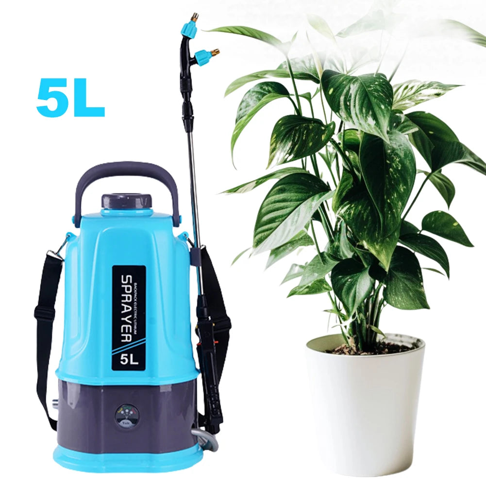 5L Electric Backpack Sprayer 12V High Pressure Automatic Watering Wand with Detachable Lithium Battery for Garden Agriculture Peaceful Pleasures Health and Wellness