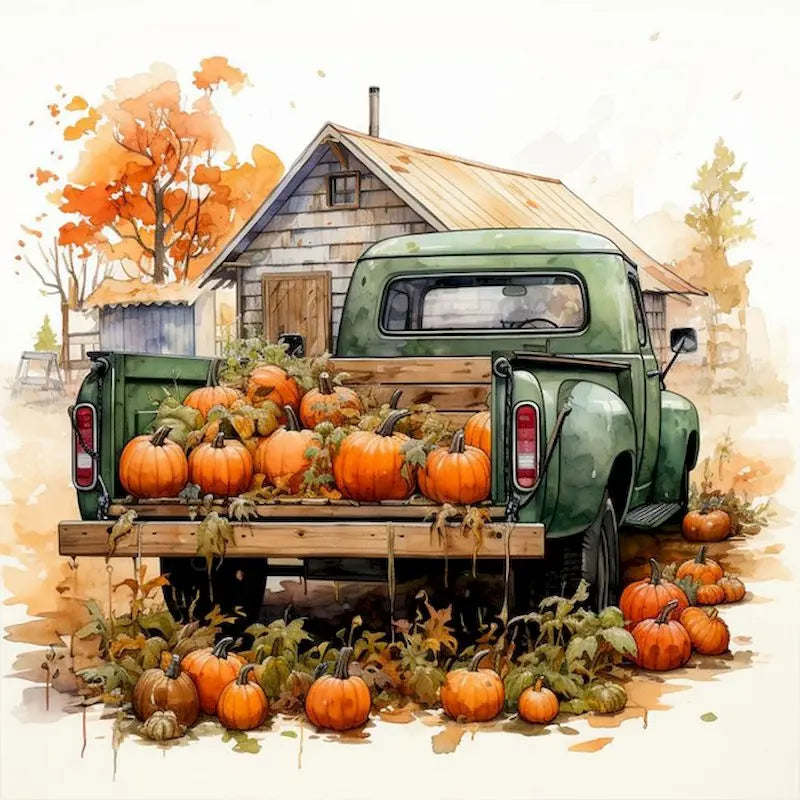 GATYZTORY Diy Painting By Numbers Kits Pumpkin Cart Scenery Picture With Number Acrylic Paint On Canvas Personalized Gift Peaceful Pleasures Health and Wellness 11-1 20x30cm Unframed