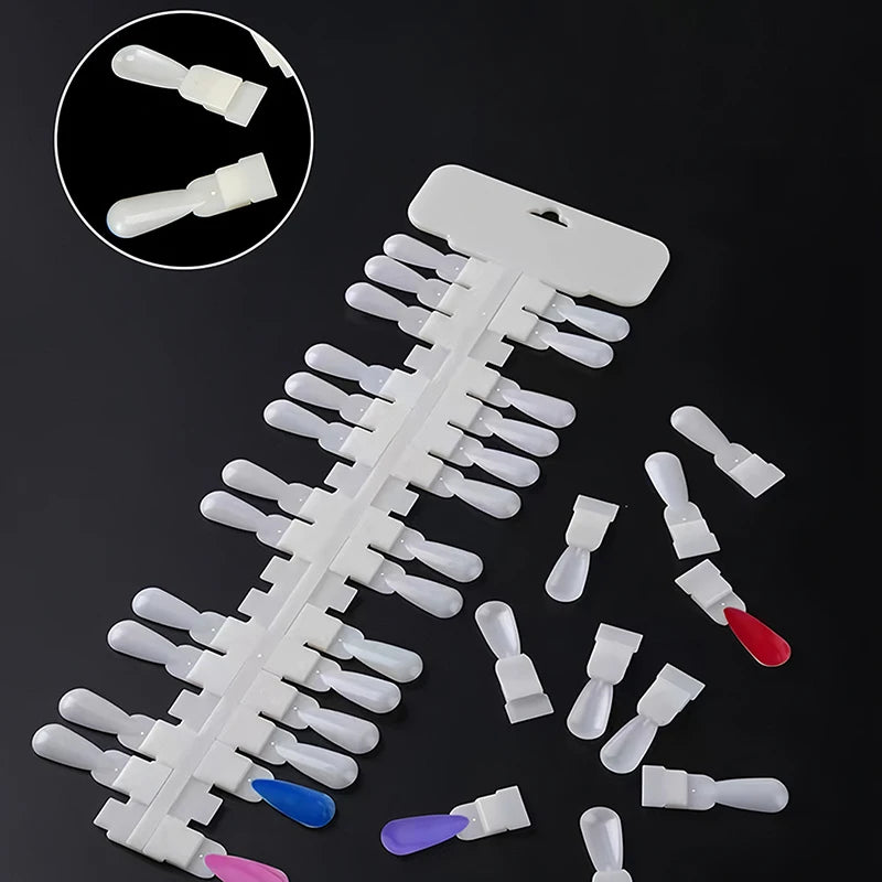 36pcs Natural/Clear Color Card Removable Nail Art Display False Nail Tips Rack Teardrop Design Manicure Gel Polish Practice Tool Peaceful Pleasures Health and Wellness