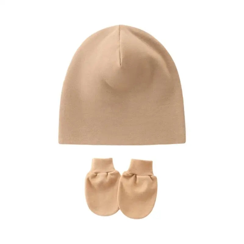 Newborn Baby Hat & Anti-Scratch Gloves Set | Soft Cotton