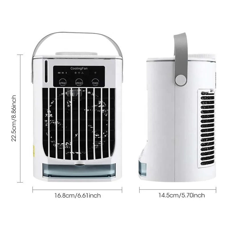 Portable Air Cooler Desktop Cooling Fan Water Cooling Spray Fan USB Office Air Conditioning Cooler 500ml Water Tank Peaceful Pleasures Health and Wellness