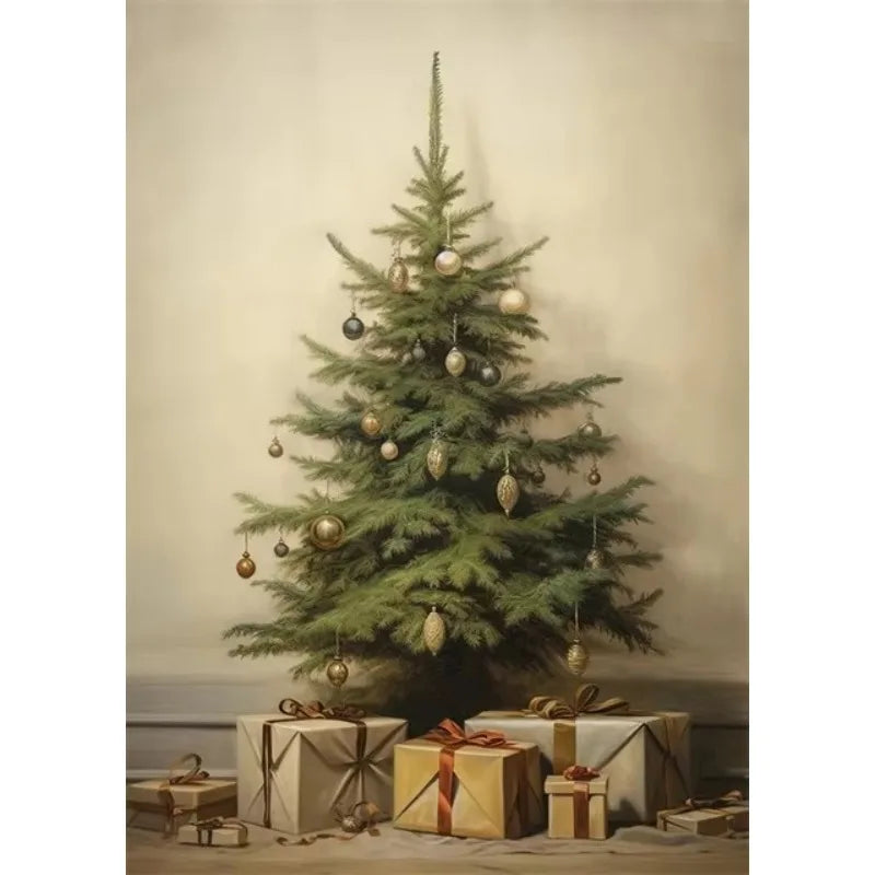 Christmas Collection Canvas Print Art Santa Christmas Tree Deer Poster Canvas Wall Art Picture Unique Home Decor Christmas Gifts Peaceful Pleasures Health and Wellness