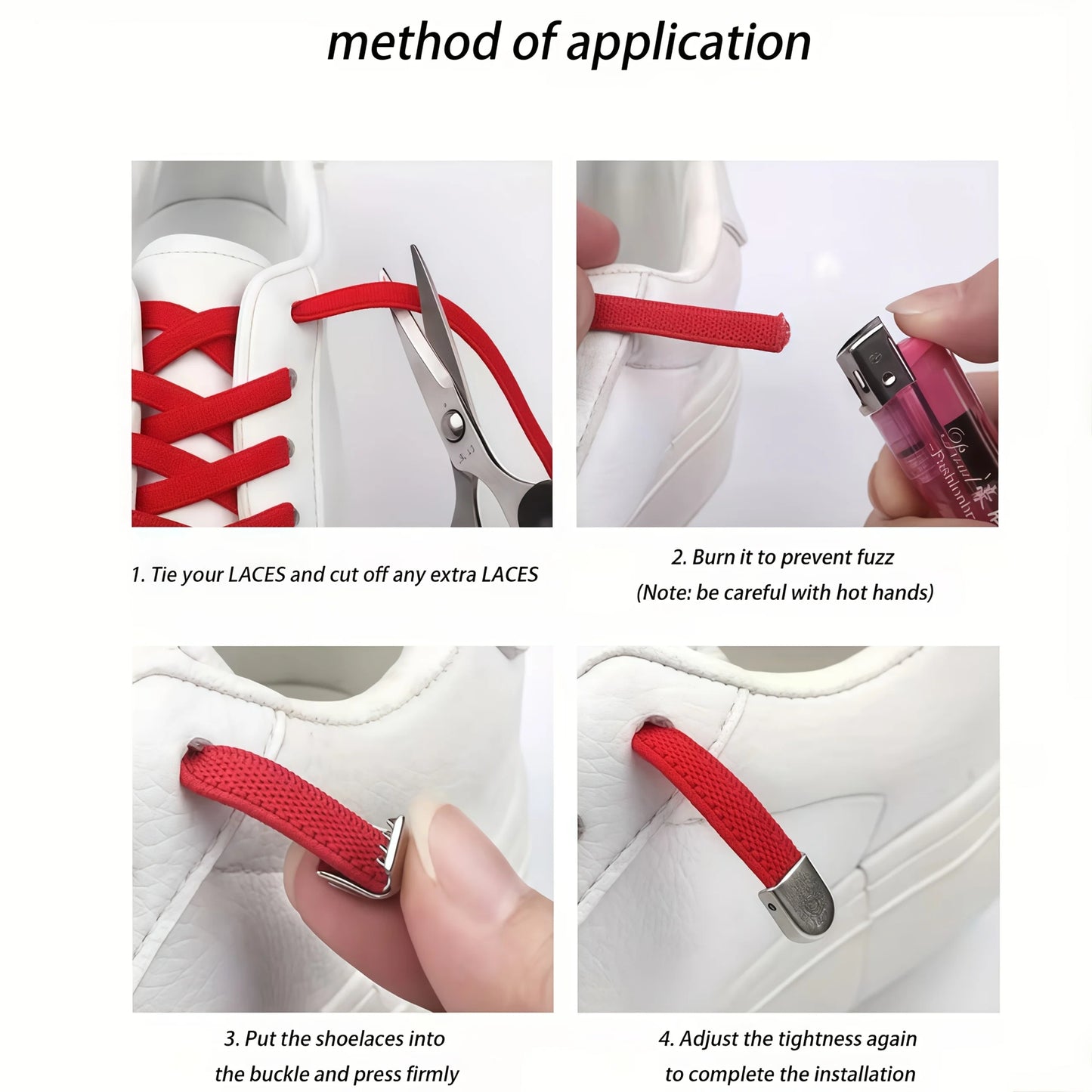Rhinestone-embedded Lazy Lacing Shoe Buckle Tie-free Fixed Strap