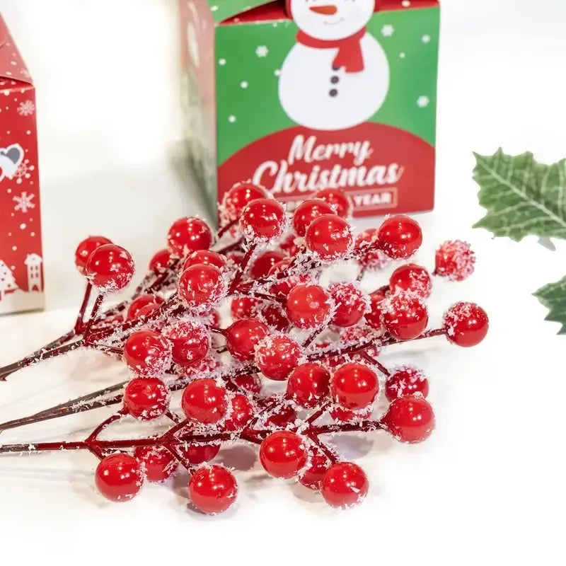 Artificial Red Berry Branches 7.87" | Christmas & Holiday Décor