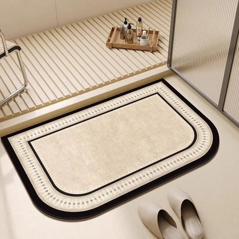 40X60cm French Shaped Cloud Carpet, Bathroom Floor Mat, Bathroom Soft Cushion, Cloth Absorbent Foot Mat, Toilet Door Mat Peaceful Pleasures Health and Wellness 02