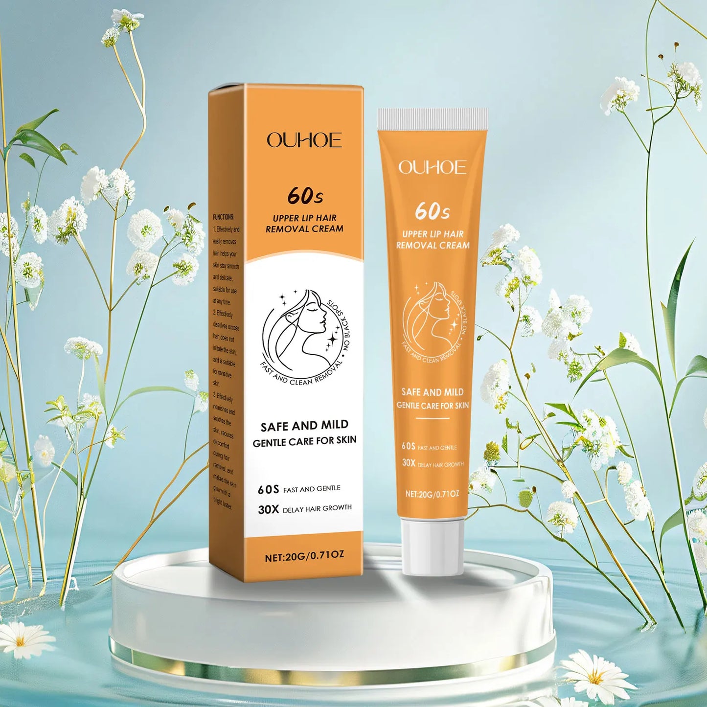 Ouhoe Hair Removal Cream – Fast Gentle Lip & Underarm Depilatory