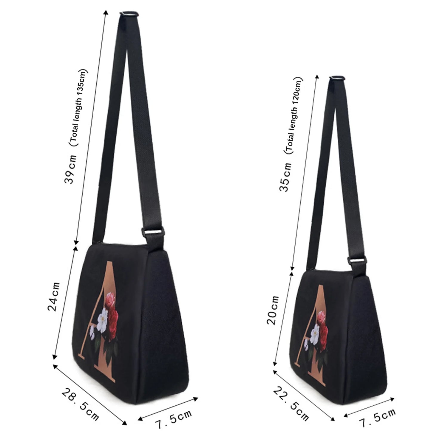 Female Portable Underarm Shoulder Bag Letter Pattern Crossbody Bag with Adjustable Shoulder Strap for Commuting Business Travel Peaceful Pleasures Health and Wellness