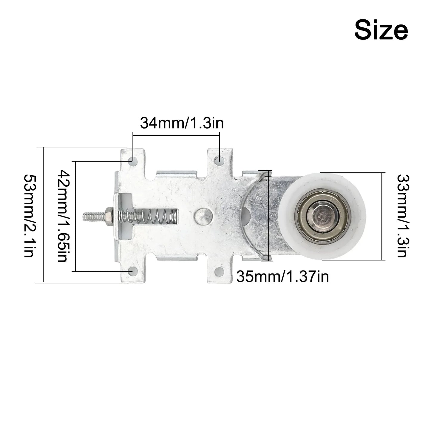 Metal Sliding Door Roller Set – Silver Matte, Wardrobe & Cabinet