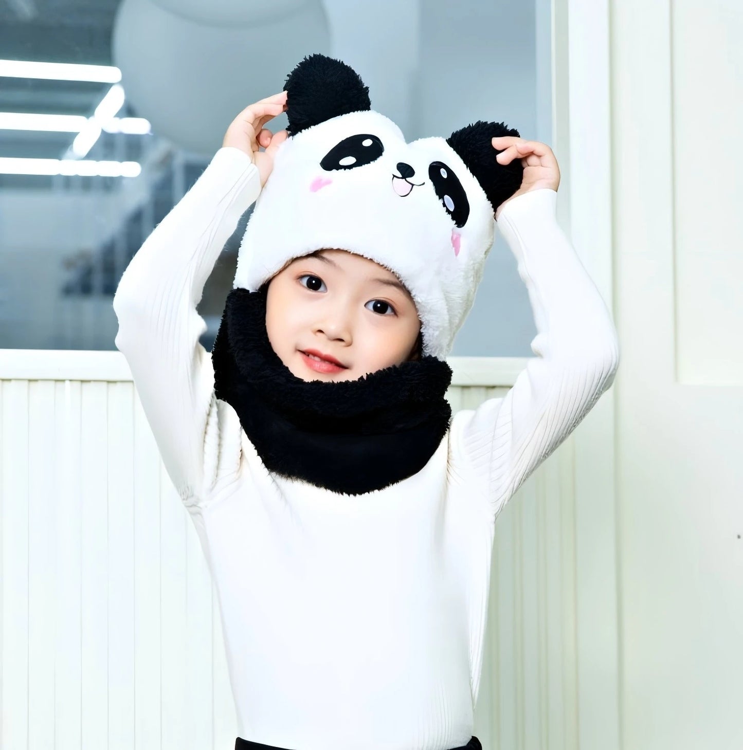 Kids Bear-Ear Hooded Hat & Scarf Set | Warm Winter Knit