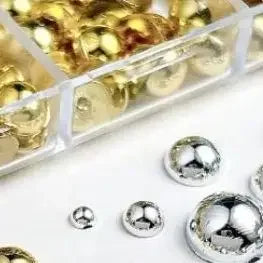 12Grids Mixed Semi-circular Pearl Gold And Silver Nail Charms Nail Decor Manicure Nail Salon Accessories Peaceful Pleasures Health and Wellness