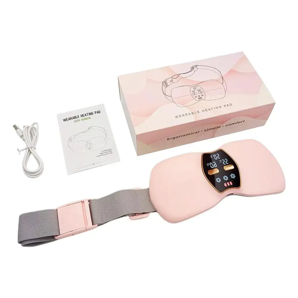 Electric Abdominal Massager Warming Palace Belt For Women's Menstrual with Adjustable Temperature Belt For Warming the Uterus Peaceful Pleasures Health and Wellness Pink
