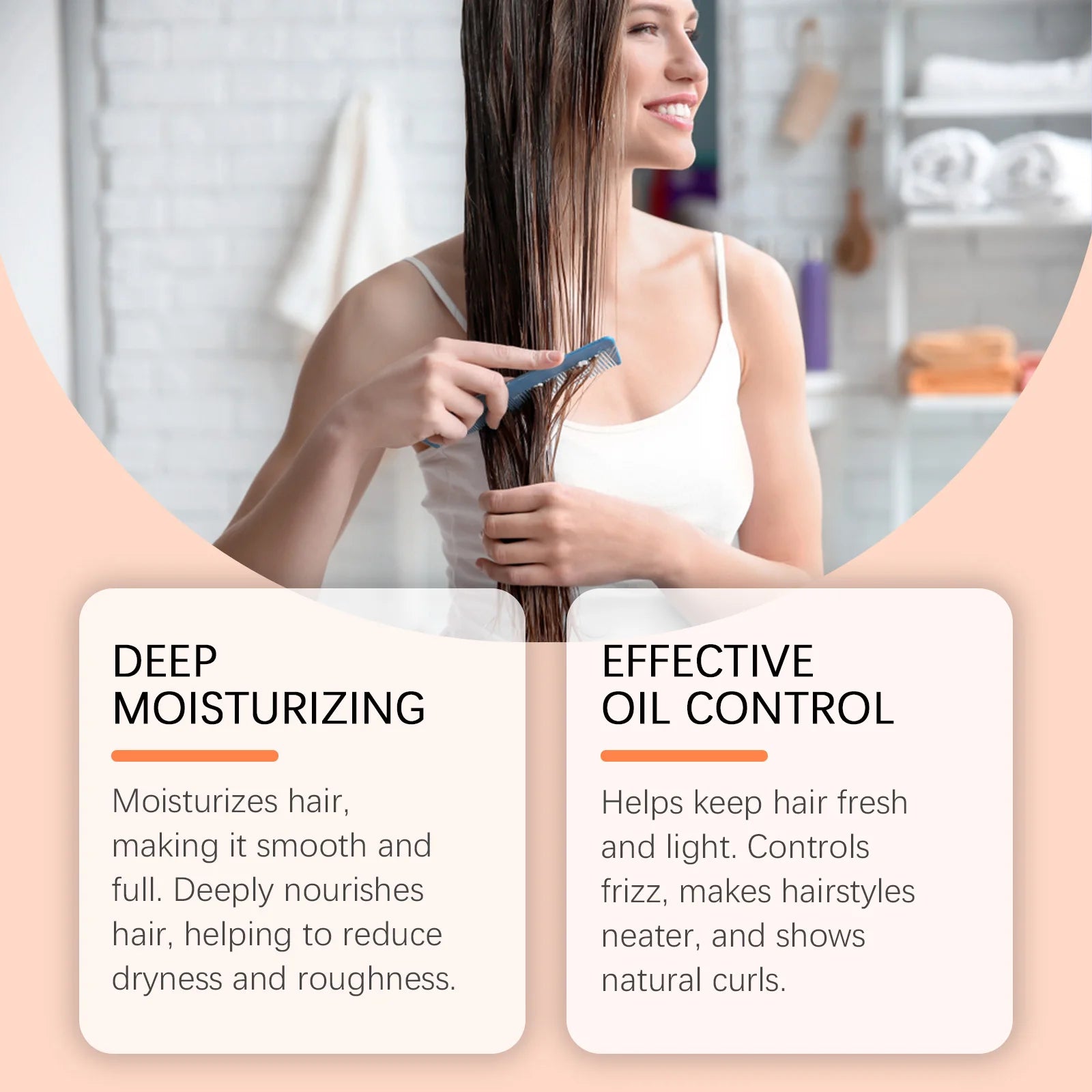 Coconut Shampoo and Conditioner Set - Hydrating Hair Care for Curly Hair | Oil Control Frizz Removal Scalp Cleansing Smoothing Peaceful Pleasures Health and Wellness