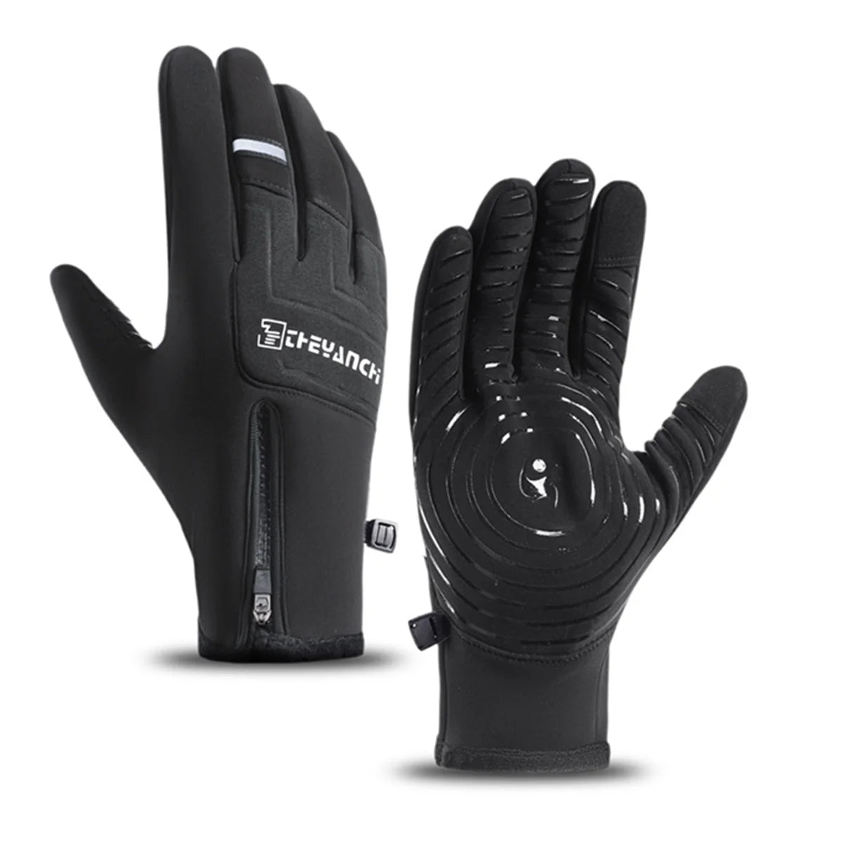 1 Pair Men's Winter Thermal Riding Gloves - Windproof Touchscreen Warm Gloves for Cycling, Skiing, Driving, Motorcycle Gloves Peaceful Pleasures Health and Wellness Black L