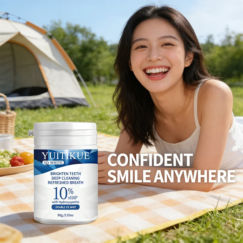 Yuitikue 5D White Teeth Powder, 10% Hydroxyapatite Tooth Brightening Powder for Deep Cleaning & Fresh Breath, 80g Peaceful Pleasures Health and Wellness