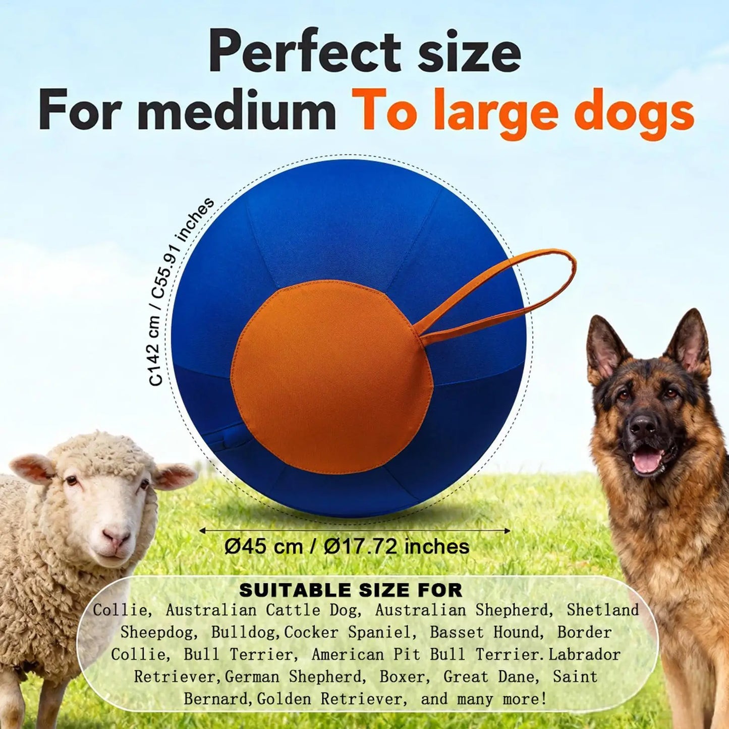 Long-lasting Ball Stimulating Herding Ball for Dogs Horses Cattle Thickened Anti-burst Toy Enhances Senses Builds Shepherds More Peaceful Pleasures Health and Wellness