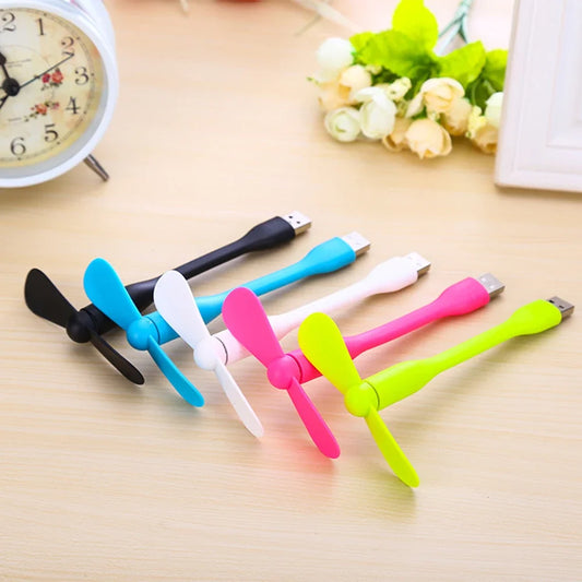 USB Mini Fan Flexible Portable Fan USB Eye Protection Night Light LED Light Suitable for Mobile Power Laptop Cooling Gadget Peaceful Pleasures Health and Wellness Random color fan