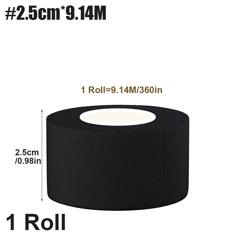 WEFITON 3-Roll White Athletic Sports Tape | Strong No-Residue Athletic Sports Tape Peaceful Pleasures Health and Wellness Black-2.5cm x 9.14m
