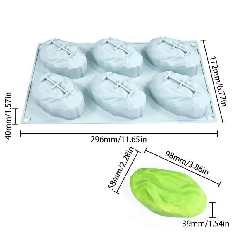 6-Cell Nut-Shaped Silicone Mold – Chocolate, Mousse & Cake