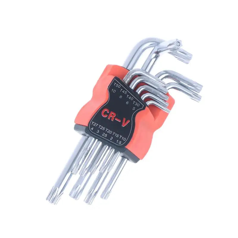 9-Piece Torx Star Wrench Set – Dual-End L-Shape Allen Keys