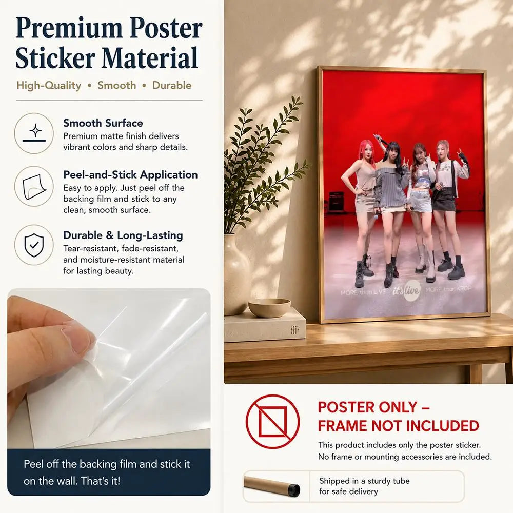 Kpop K-KISS OF LIFES Poster HD Self Adhesive Waterproof Wall Art Ideal for Home Office Dorm Bedroom Great Gift Peaceful Pleasures Health and Wellness