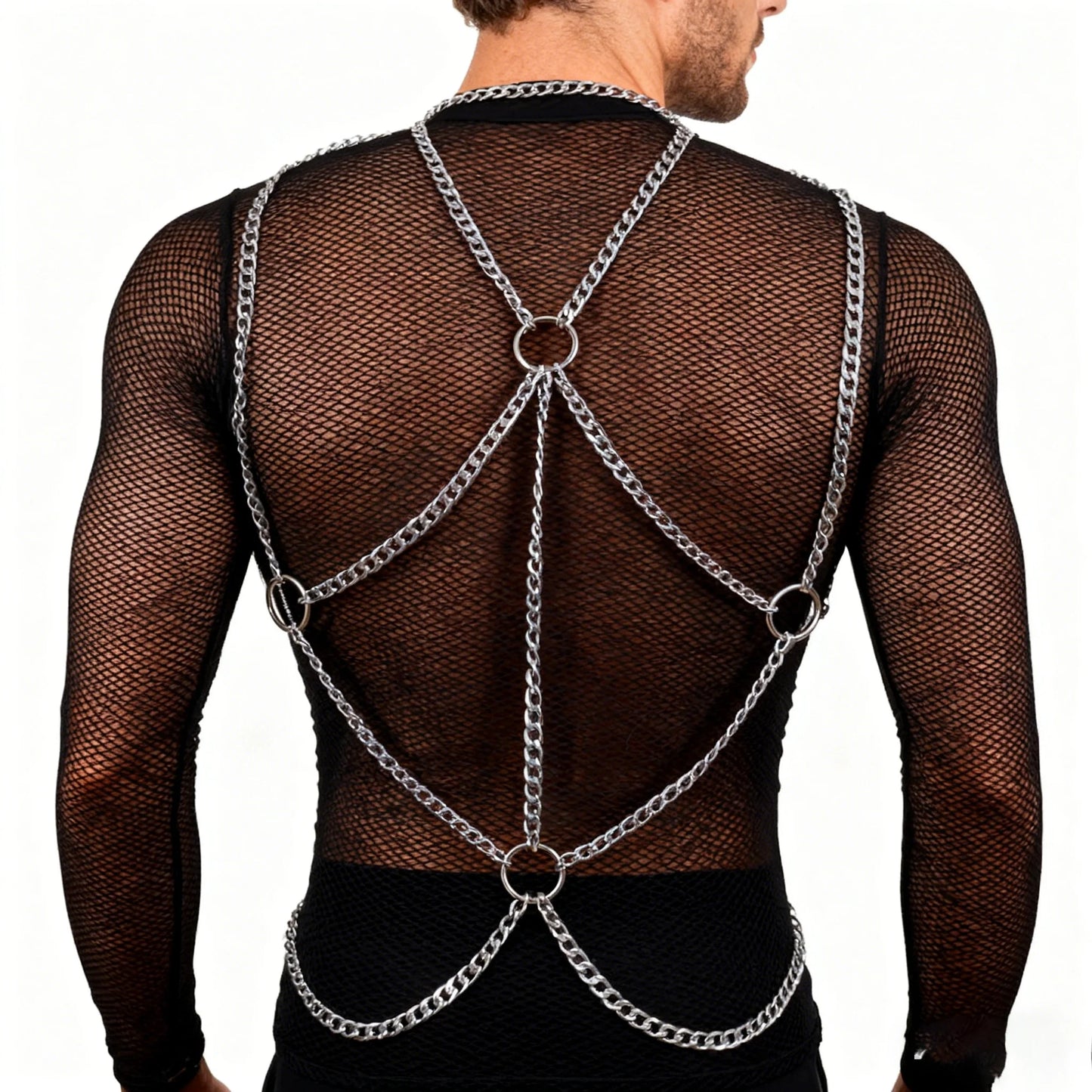 Rock Multilayer Metal Tassels Waist Belly Chain Necklace Men Punk