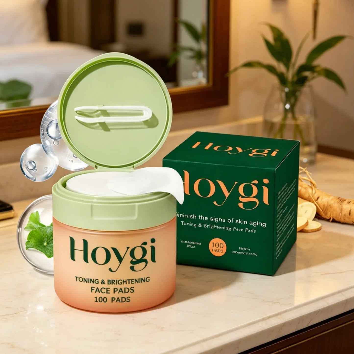 Hoygi Brightening Face Toner Pads 100ct – Hydrate & Even Skin