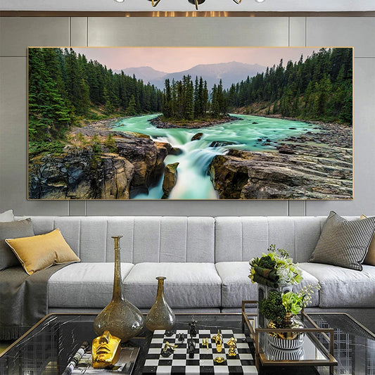 Nature Landscape Canvas Painting Wall Art Jasper National Park Canada Wall Picture Posters and Prints for Living Room Home Decor Peaceful Pleasures Health and Wellness
