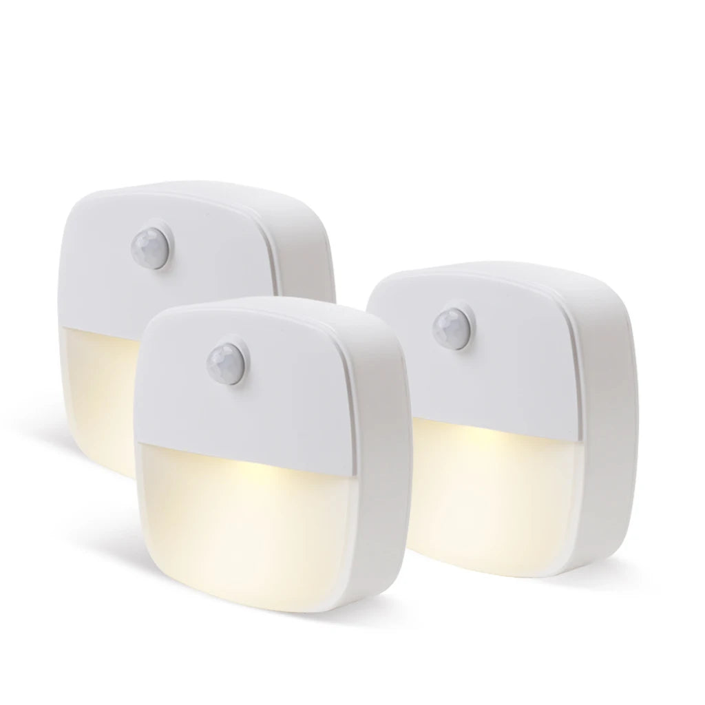 Motion Sensor LED Night Light Battery Operated Bedroom Stick on Warm Light for Bathroom Kitchen Cabinet Cupboard Hallway Stairs Peaceful Pleasures Health and Wellness