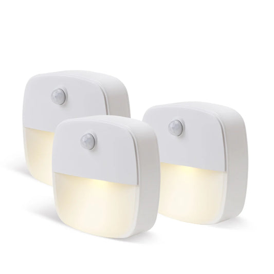 Motion Sensor LED Night Light Battery Operated Bedroom Stick on Warm Light for Bathroom Kitchen Cabinet Cupboard Hallway Stairs Peaceful Pleasures Health and Wellness